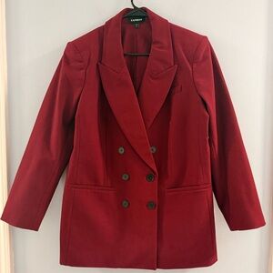 Express Women's Burgundy Red Double-Breasted Blazer